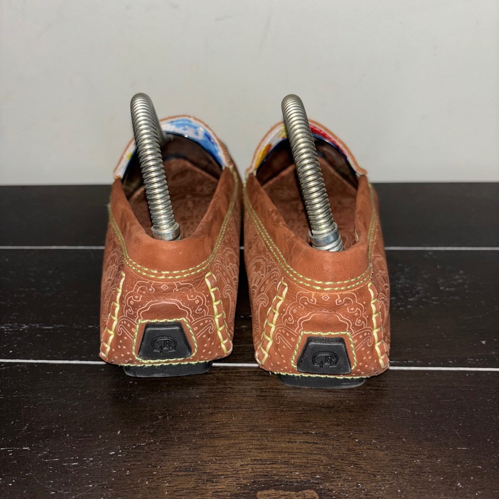 Robert Graham | Mens Size 9 | Brown Paisley Leather Driving Loafer Shoes - Picture 2 of 12